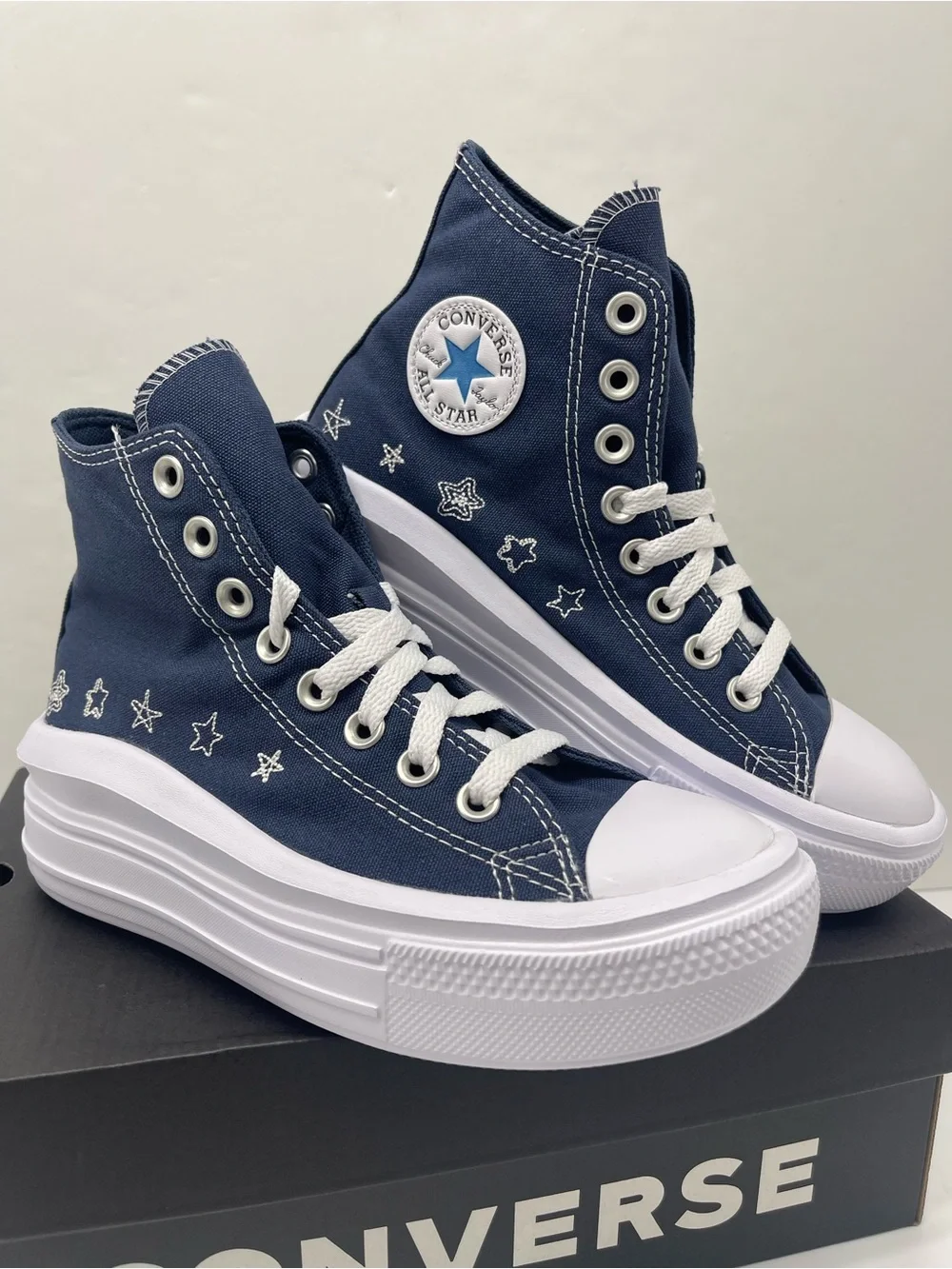 Converse WMNS CTAS MOVE HI NAVY/NAVY/WHITE A15571C Platform Sneakers